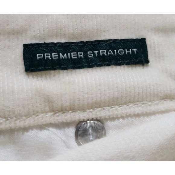 Lauren Ralph Lauren Corduroy Pants 8P Straight Slimming Ivory Fall Holidays $99 - Picture 2 of 7